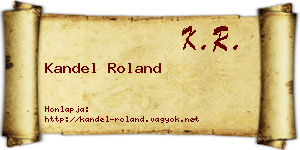 Kandel Roland névjegykártya
